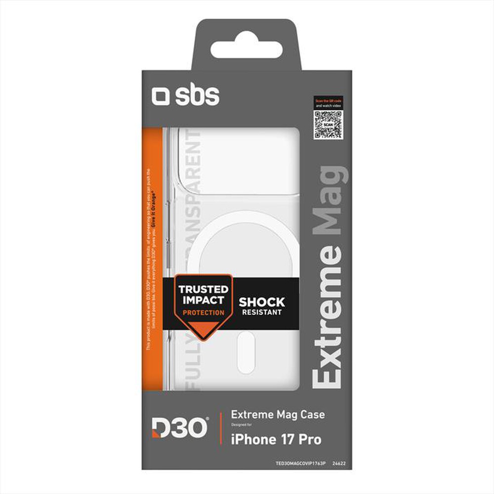 Immagine del prodotto SBS - D3O Mag cover per iPhone 17 Pro-Trasparente