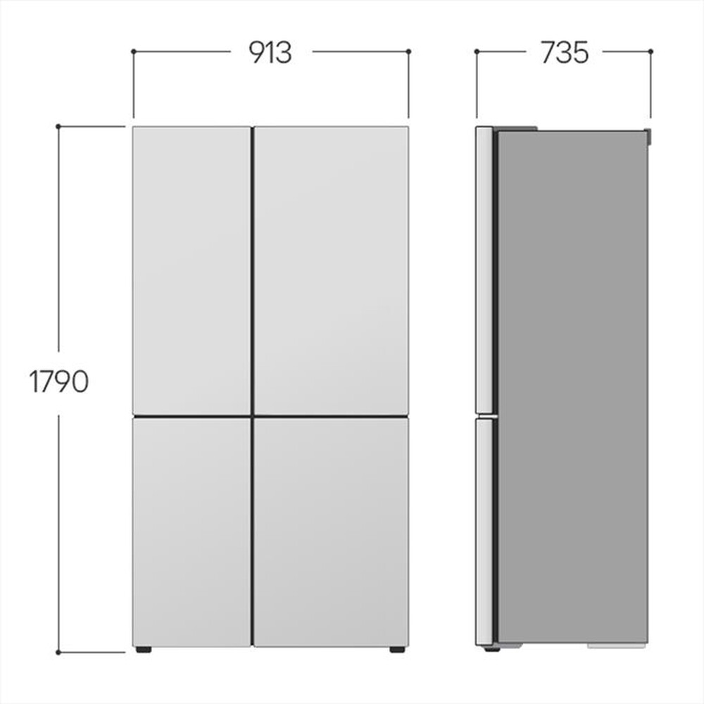 Immagine del prodotto LG - Frigorifero side by side GSVV80PYLL INSTAVIEW-Prime Silver