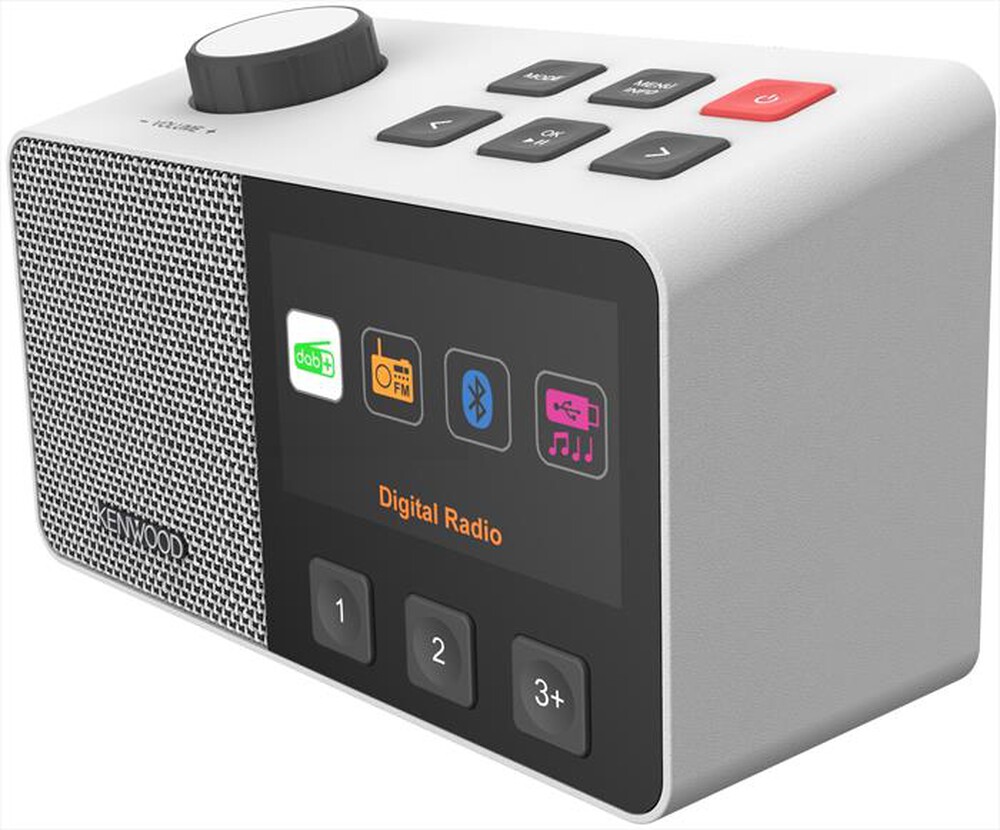 KENWOOD - Radiosveglia con grande display da 4,3" CR-M70DAB-Bianco