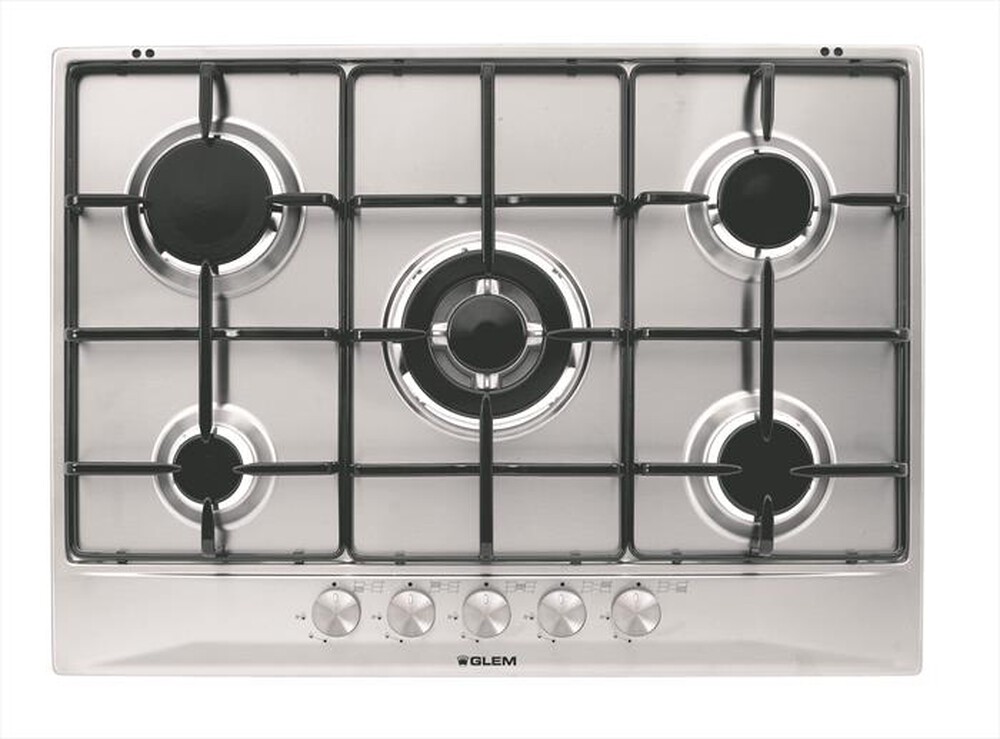 Immagine del prodotto GLEM GAS - Piano cottura a gas GT755IX 5 fuochi 68,5cm-Inox