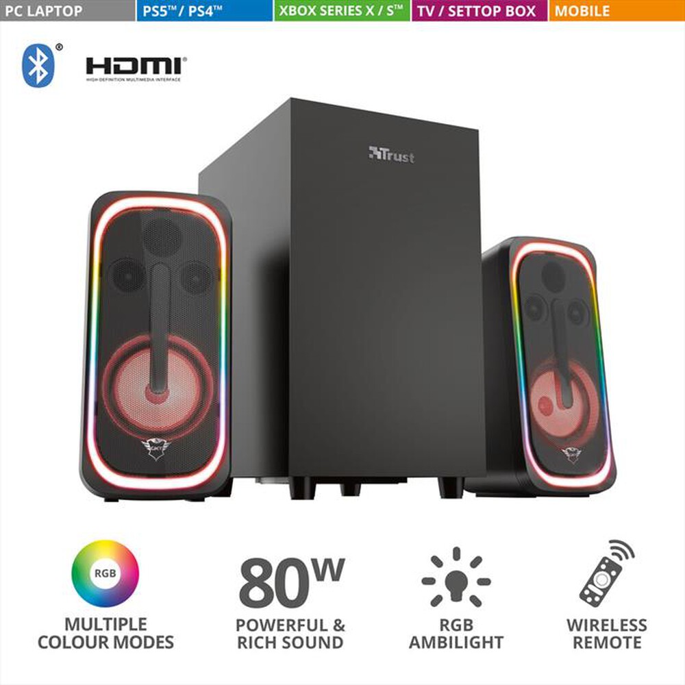 Immagine del prodotto TRUST - GXT635 RUMAX RGB BT 2.1 SPEAKER SET-Black RGB