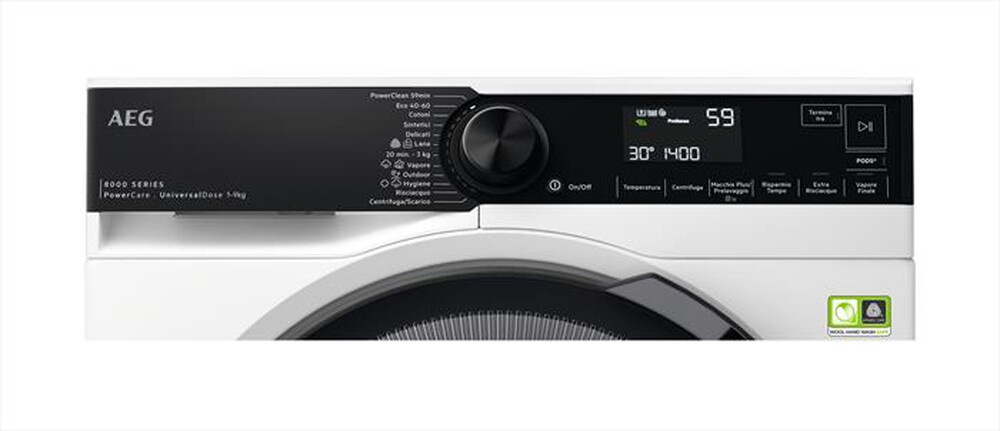 Immagine del prodotto AEG - Lavatrice LR8H94UGB 9 Kg Classe A-Bianco/obl&ograve; nero