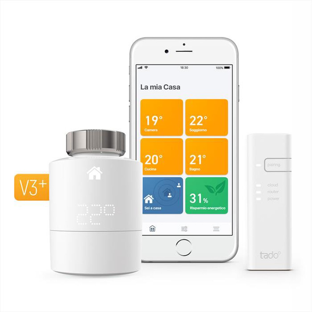 Immagine del prodotto TADO - TESTA TERMOSTATICA INTELLIGENTE - KIT DI BASE V3+