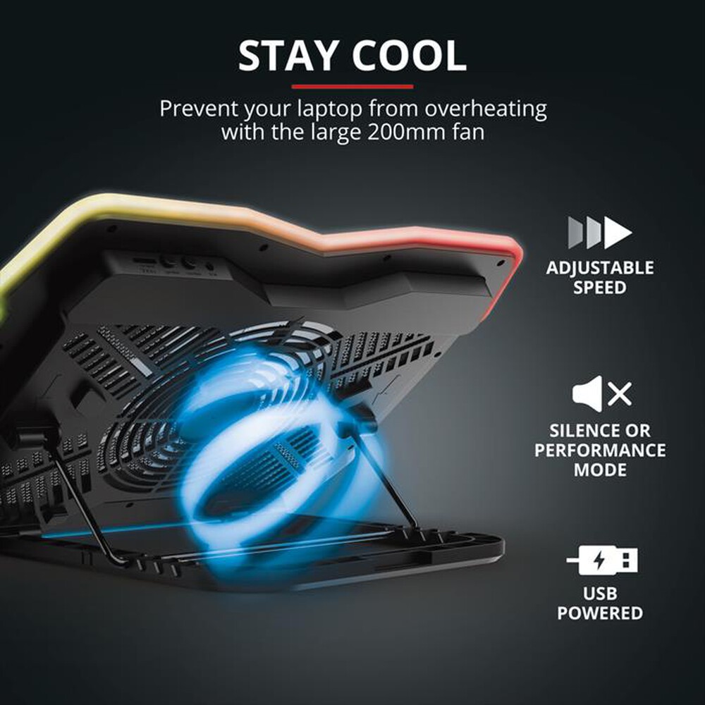 Immagine del prodotto TRUST - GXT1126 AURA LAPTOP COOLING STAND-Black/Illuminated