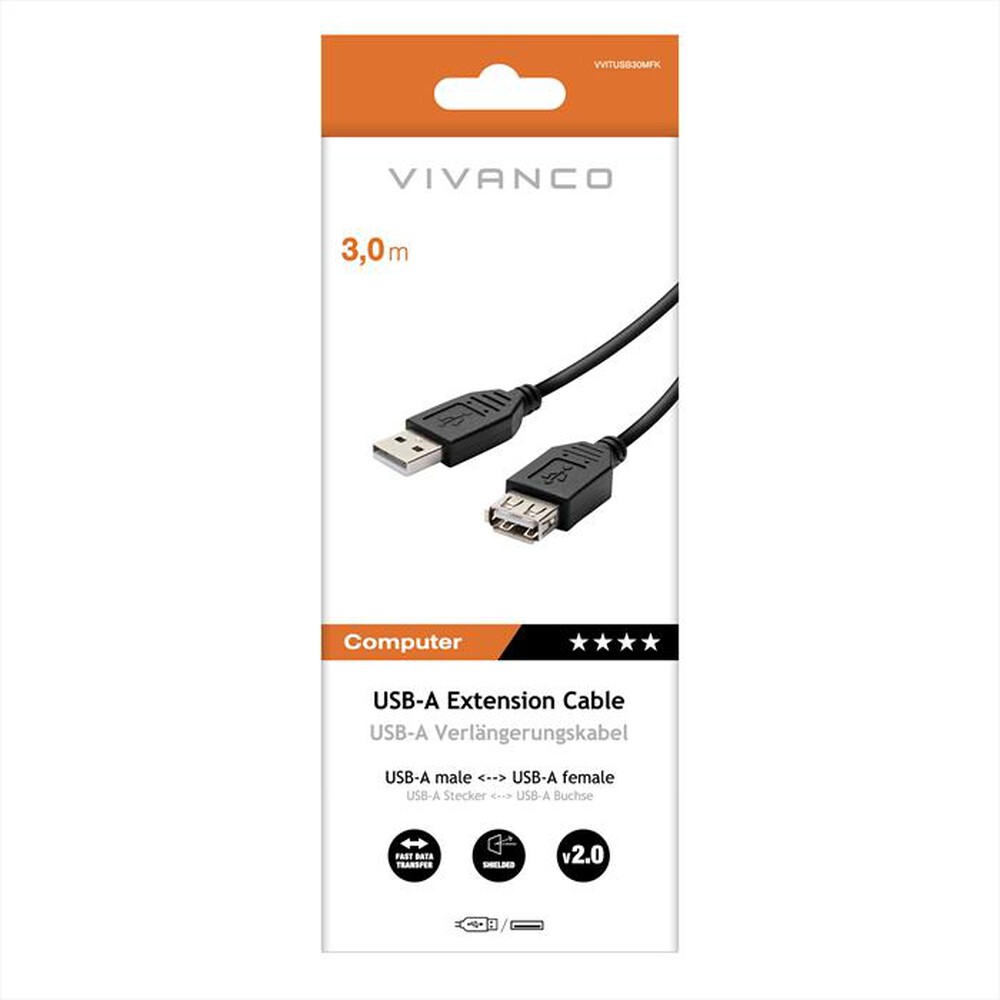 Immagine del prodotto SBS - Prolunga USB 2.0 Tipo A maschio e Tipo A femmina-Nero