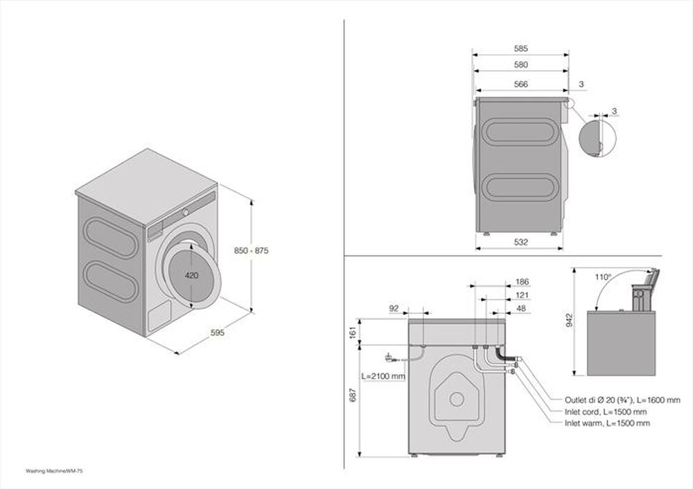 Immagine del prodotto ASKO - Lavatrice W 6098 X.S/3 9 Kg Classe A-Acciaio