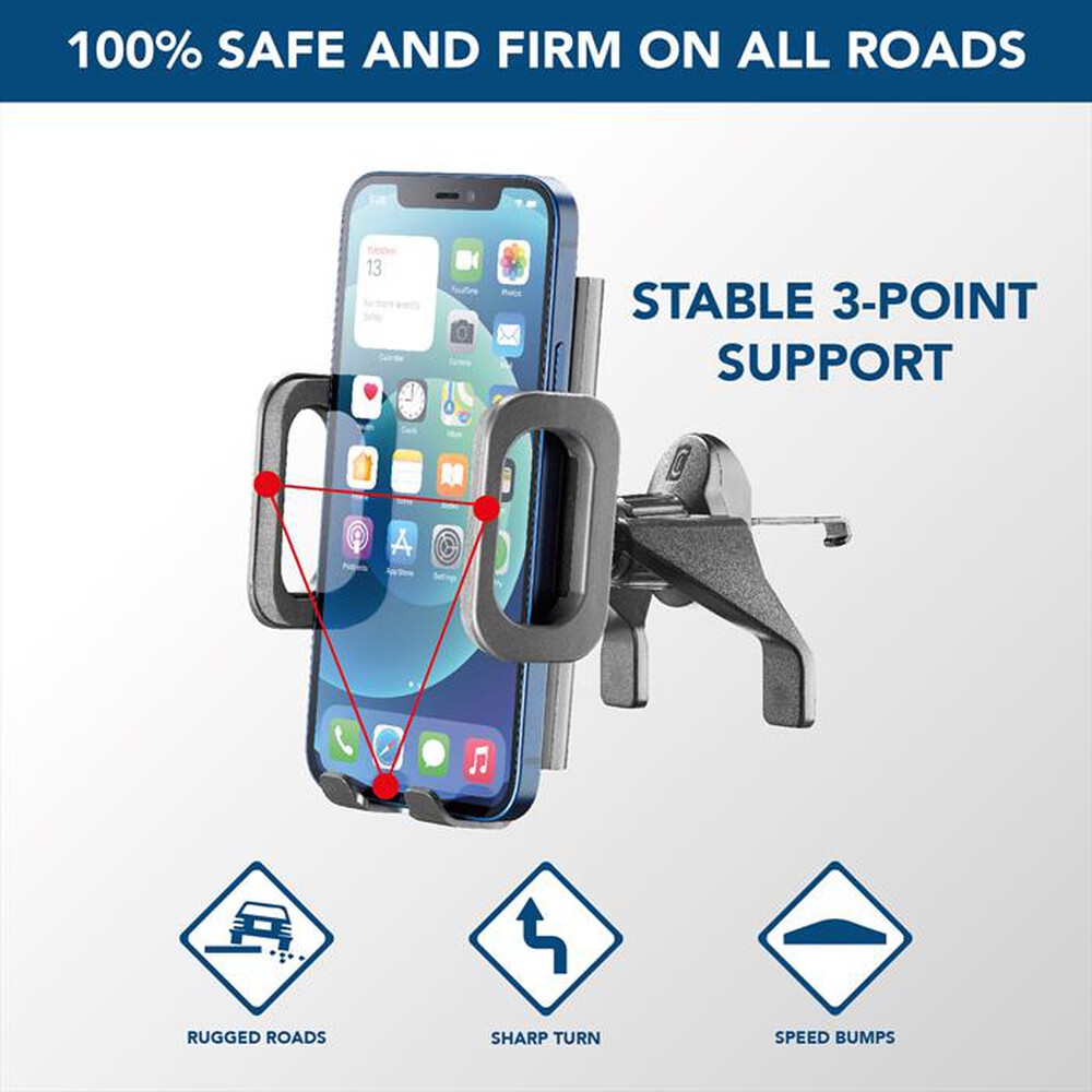 Immagine del prodotto CELLULARLINE - Supporto da auto per bocchette HUGHOLDERVENTK-Nero