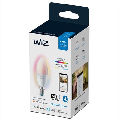 WIZ - COLOR CANDELA SMERIGLIATA 40W E14-White