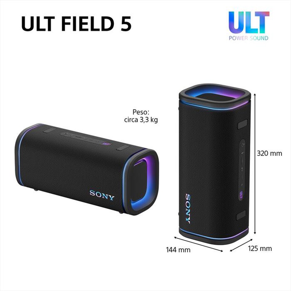 Immagine del prodotto SONY - Speaker portatile Wireless Bluetooth SRSULT50B.CE7-Nero
