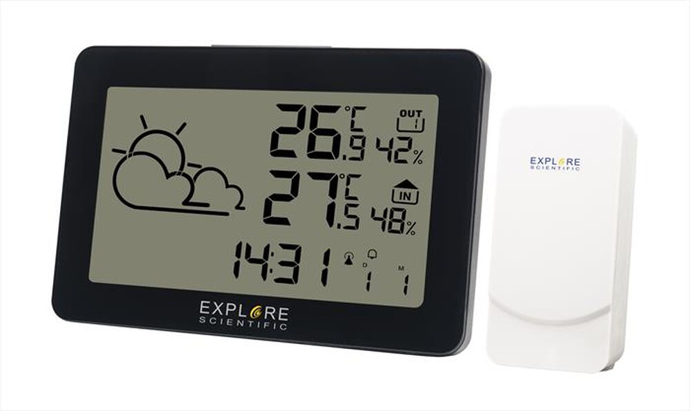 EXPLORE SCIENTIFIC - WSH4002 LARGE DISPLAY WEATHERSTATION-Black