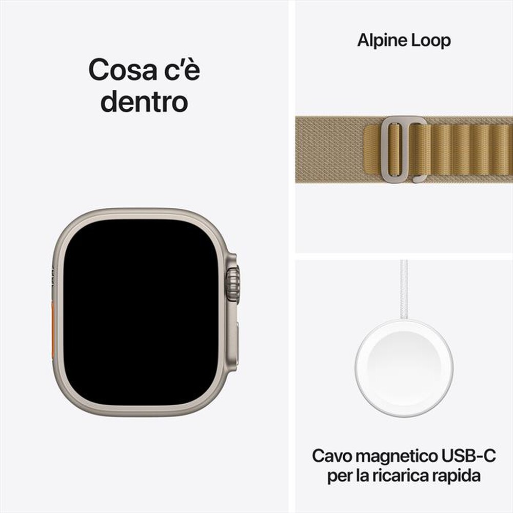 Immagine del prodotto APPLE - Watch Ultra 2 GPS + Cellular 49mm Titanio-Naturale Alpine Loop Sahara M