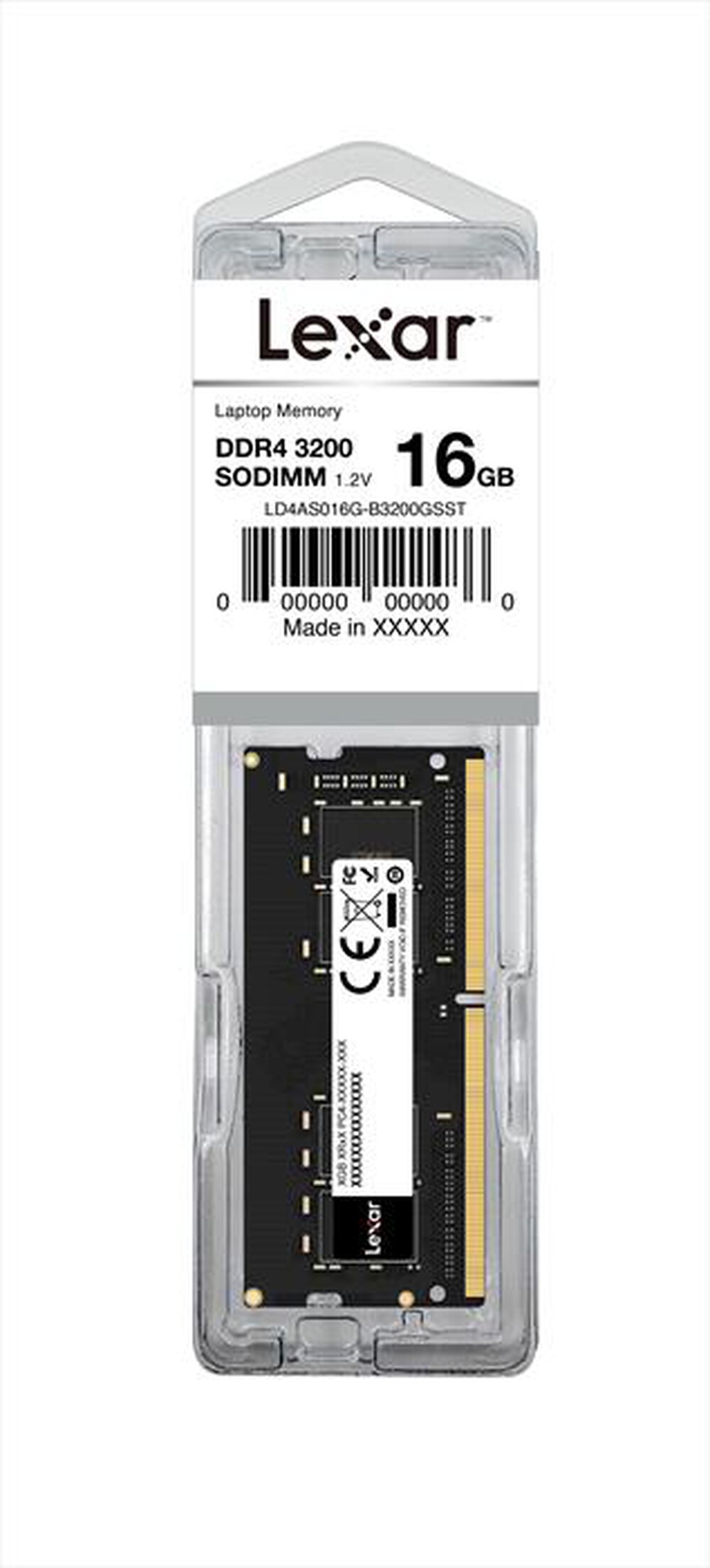 Immagine del prodotto LEXAR - Memoria per desktop 16GB DDR4 260 PIN-Black