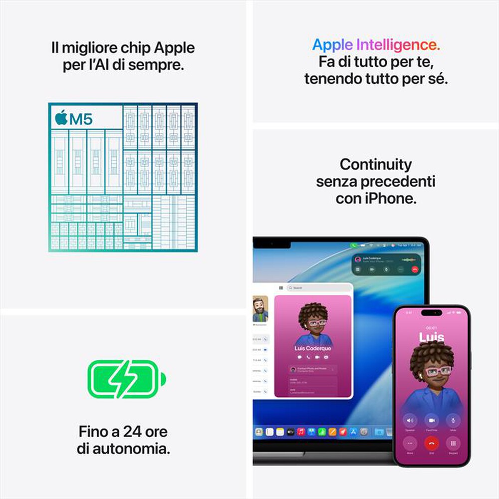 Immagine del prodotto APPLE - MacBook Pro 14" M5 Core 10 CPU 10 GPU 32GB 1TB SSD-Argento