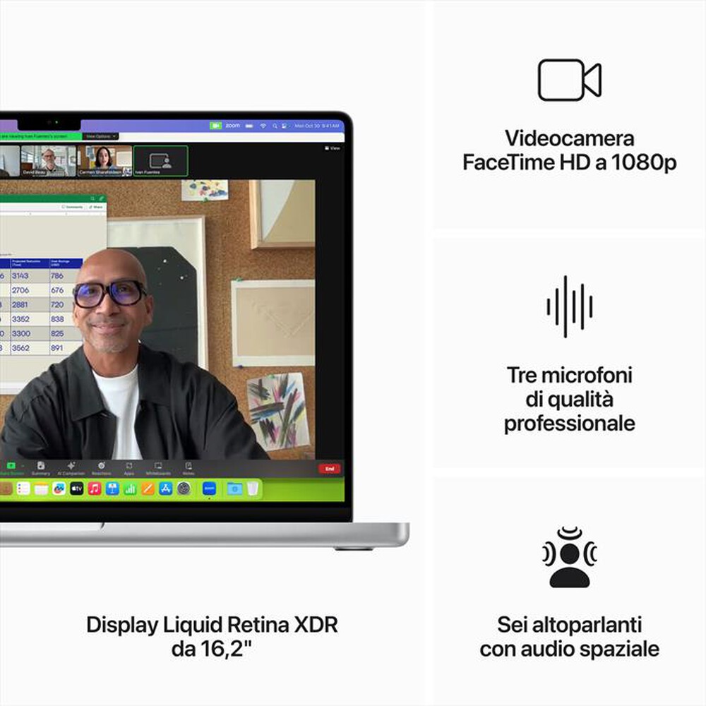 Immagine del prodotto APPLE - MACBOOK PRO 16'' M3 MAX CORE 16 CPU 40 GPU 1TB-Argento