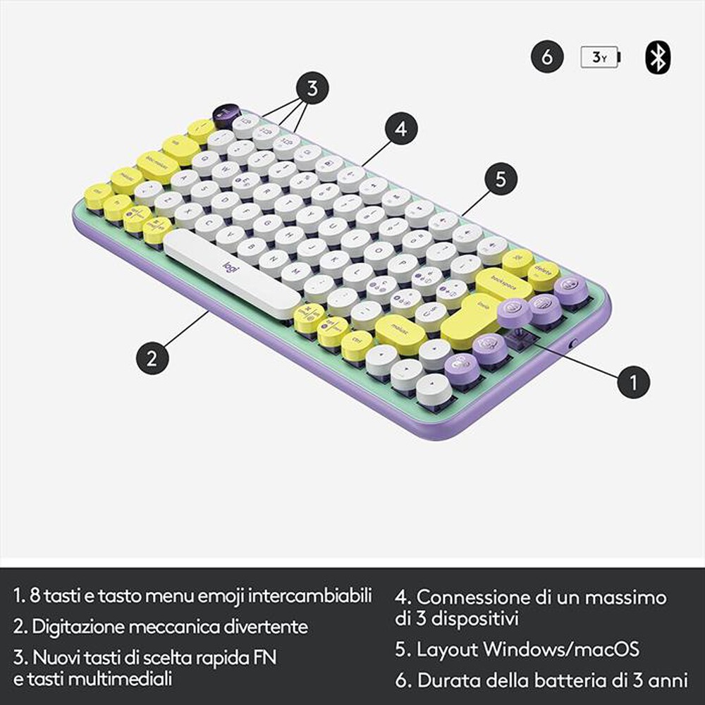 Immagine del prodotto LOGITECH - POP Keys Tastiera-Daydream
