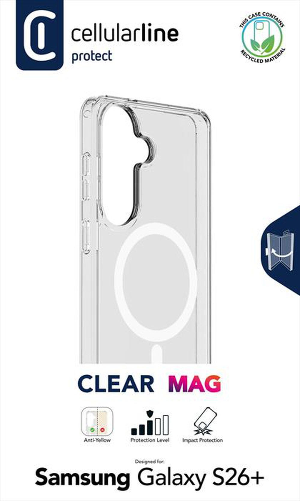 Immagine del prodotto CELLULARLINE - Cover CLEAR MAG per Galaxy S26+-Trasparente