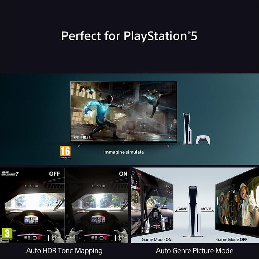Immagine del prodotto SONY - Smart TV OLED 77" 4K K77XR8APAEP 120Hz-Nero
