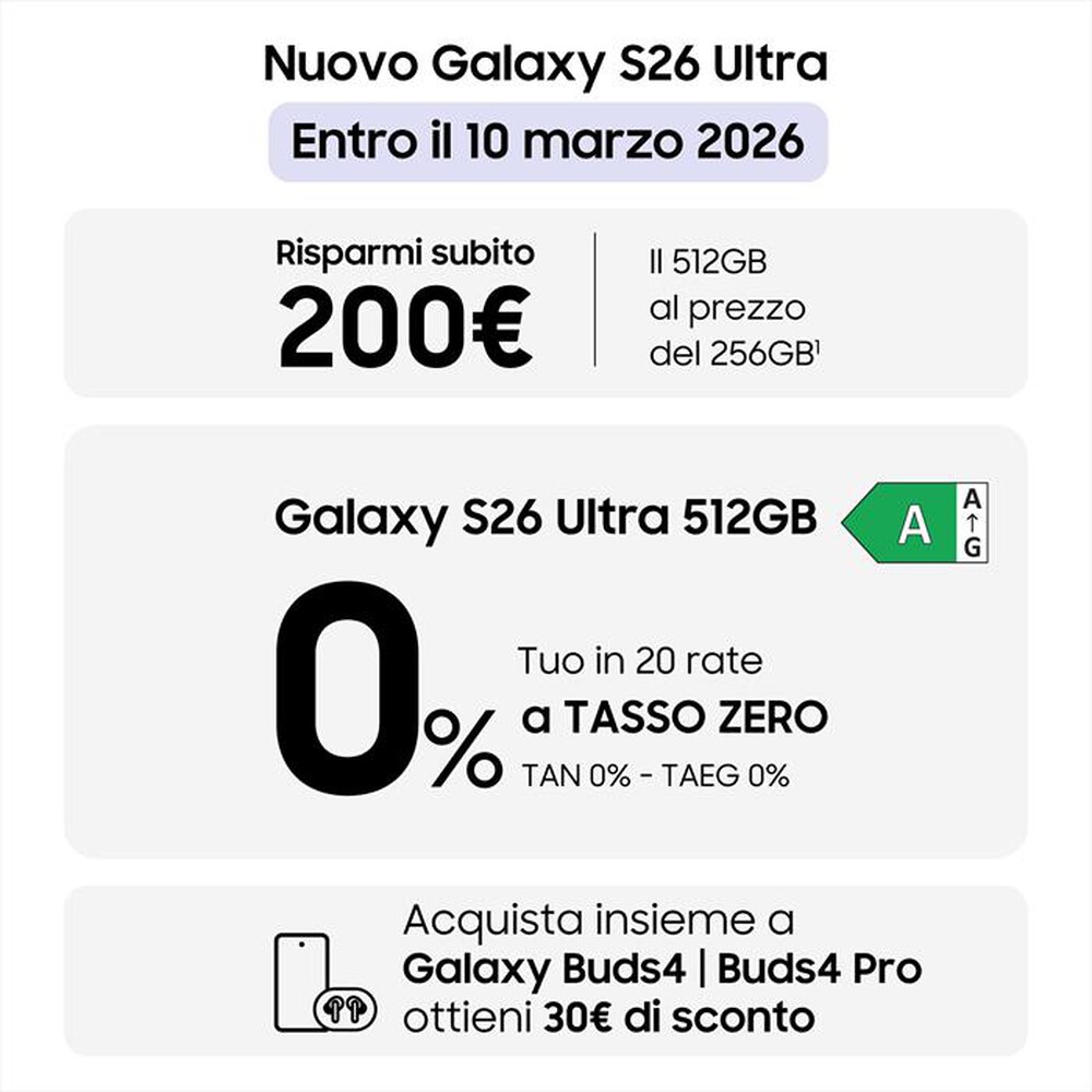 Immagine del prodotto VODAFONE - SAMSUNG S26 Ultra 512GB-Sky Blue
