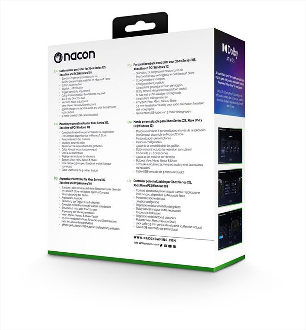 Immagine del prodotto NACON - PRO COMPACT CONTROLLER LICENZA UFFICIALE XBOX-Nero