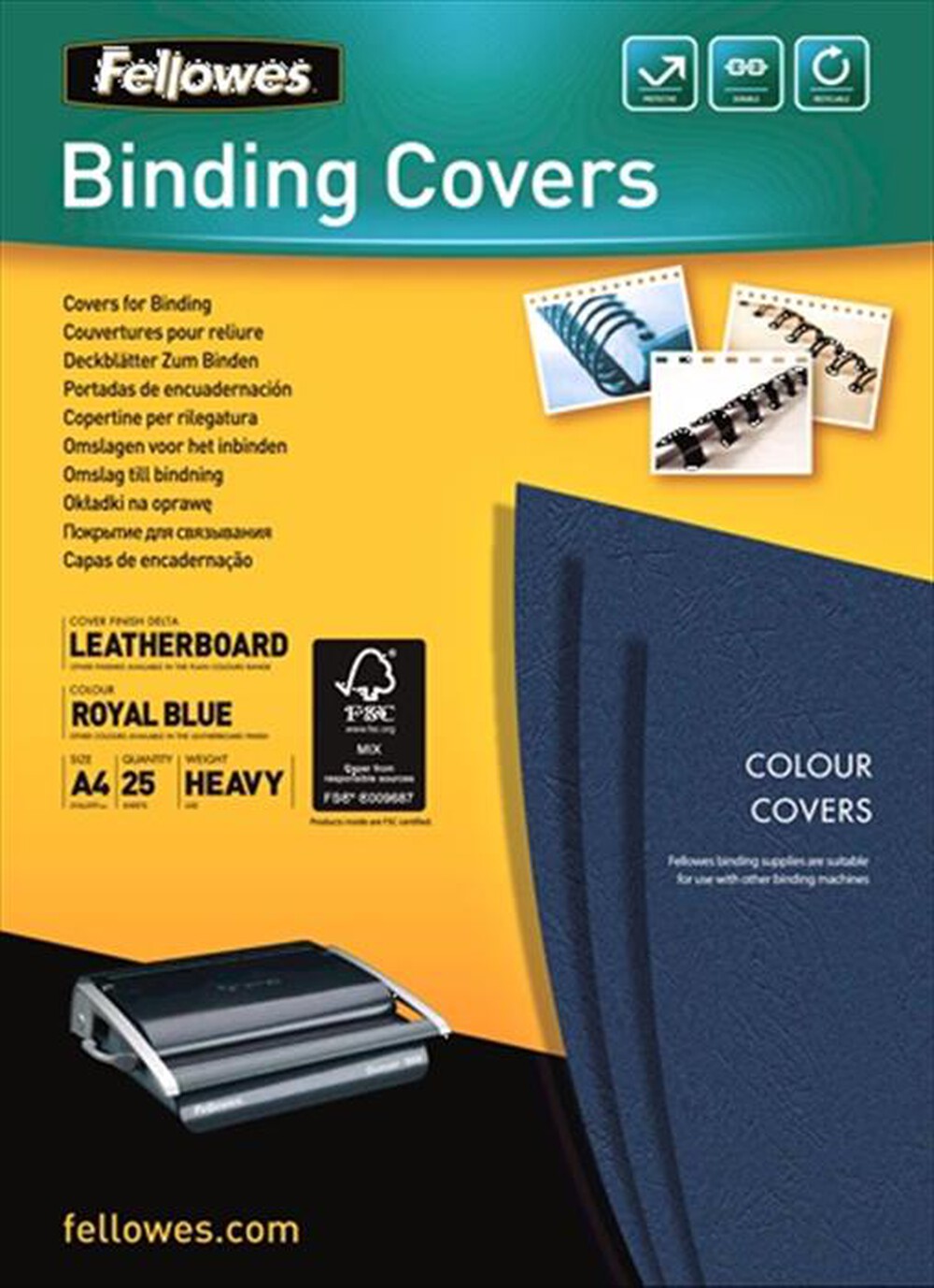 FELLOWES - Copertine trasparenti in PVC - 180 Micron A4