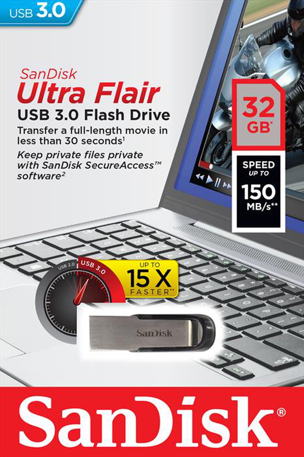 Immagine del prodotto SANDISK - USB ULTRA FLAIR 32GB
