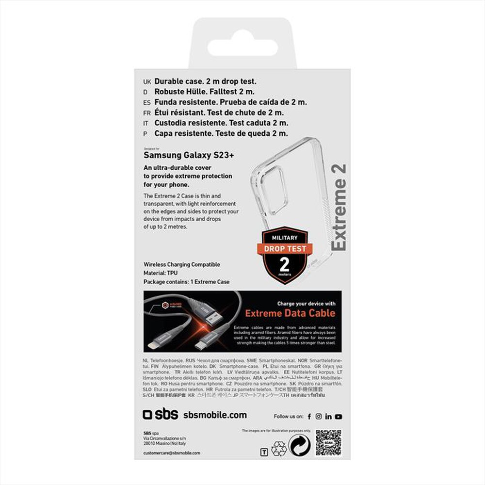Immagine del prodotto SBS - Cover Extreme X2 TEUNBKEX2SAS23P per Samsung S23 +-Trasparente