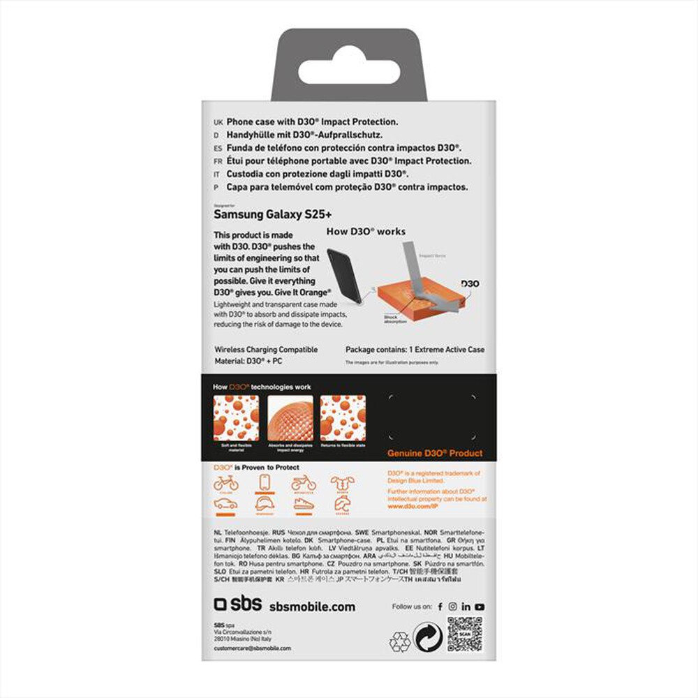 Immagine del prodotto SBS - Cover TED3OCOVSAS25P per Samsung S25+-Trasparente
