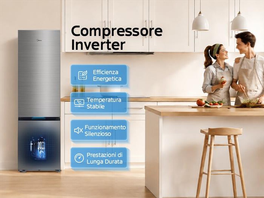 Immagine del prodotto MIDEA - Frigorifero combinato MDRB600MIC46 Classe C 442lt-Inox