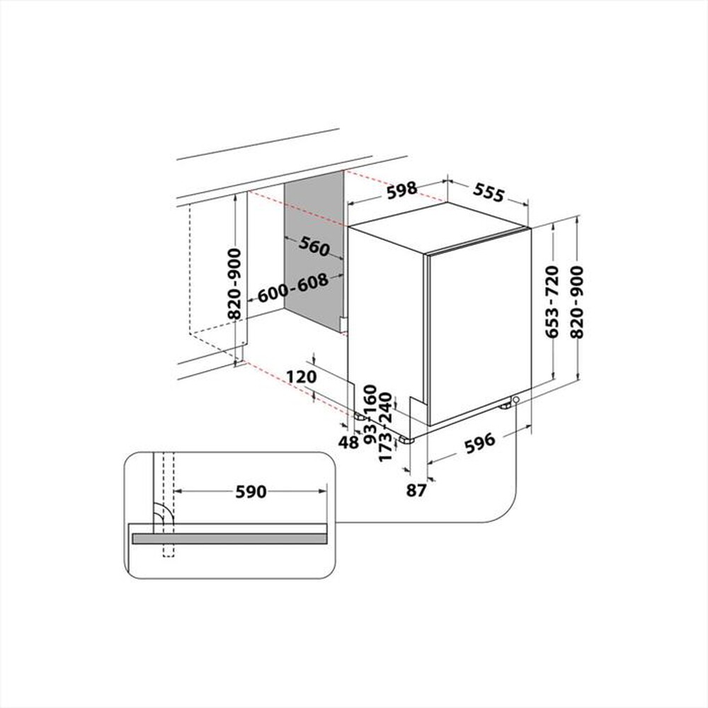 Immagine del prodotto HOTPOINT ARISTON - Lavastoviglie incasso HIO 3O41 WFE Classe C
