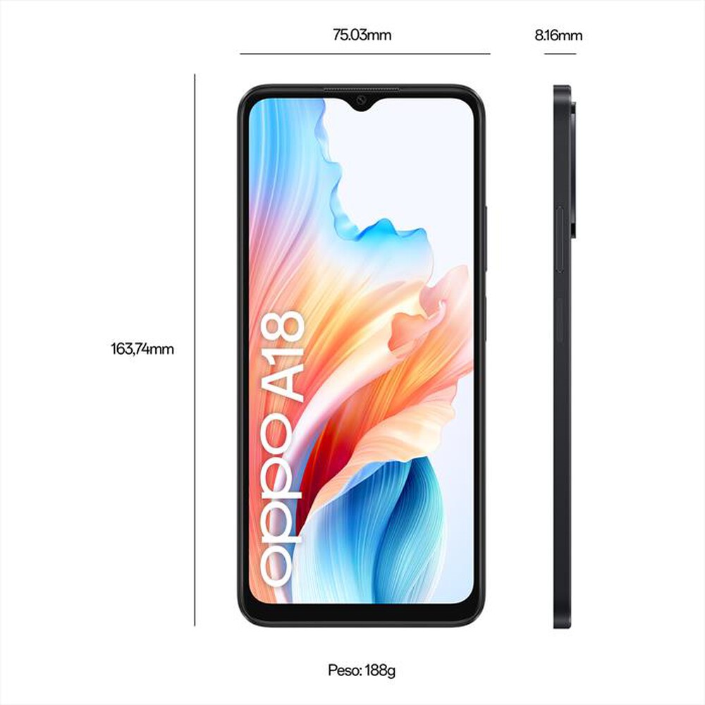 Immagine del prodotto OPPO - Smartphone A18 4+128-GLOWING BLACK