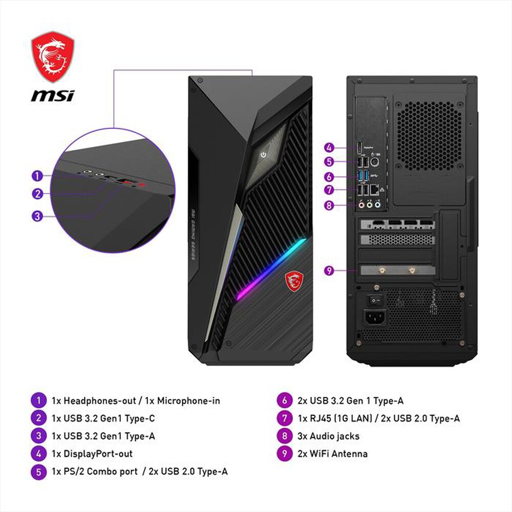 Immagine del prodotto MSI - Desktop MAG INFINITE S3 14NVM7-3237EU-Nero