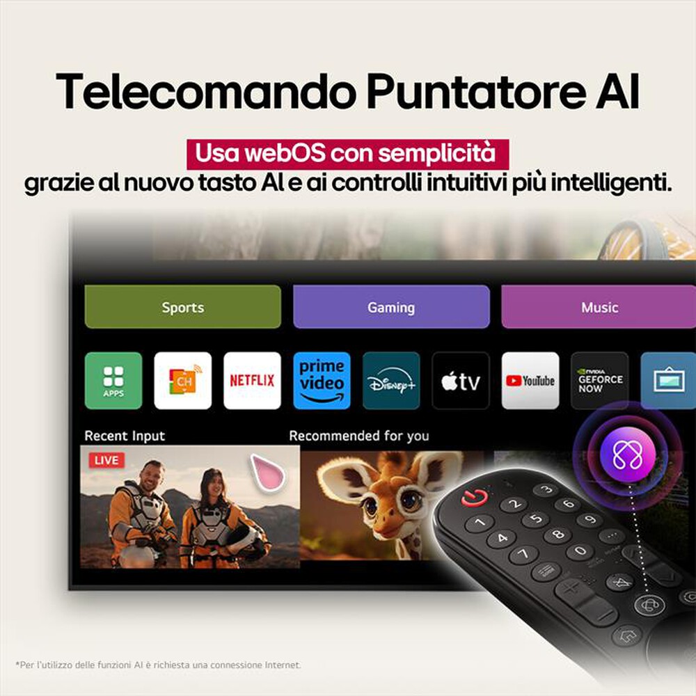 Immagine del prodotto LG - Smart TV QNED AI UHD 4K  55" 55QNED80A6A-Nero