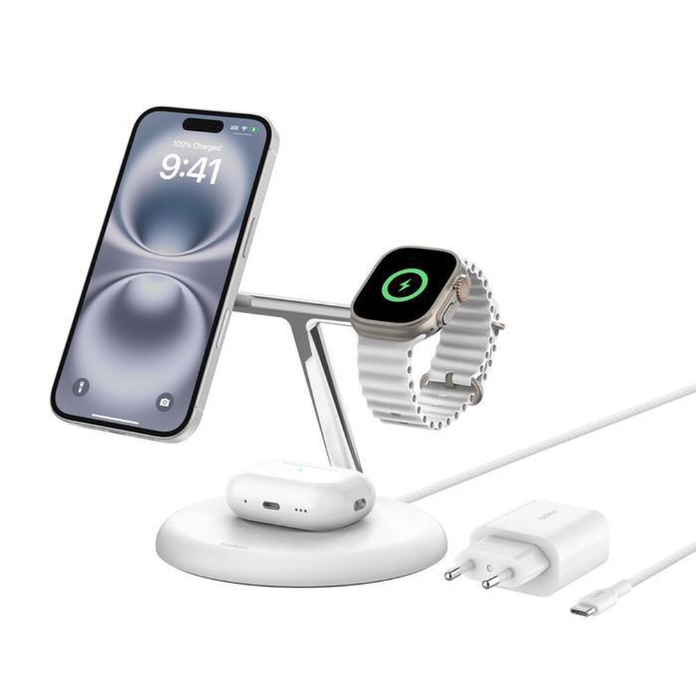 Immagine del prodotto BELKIN - SUPPORTO DI RICARICA WL 3IN1 Q12 (15W)-Bianco