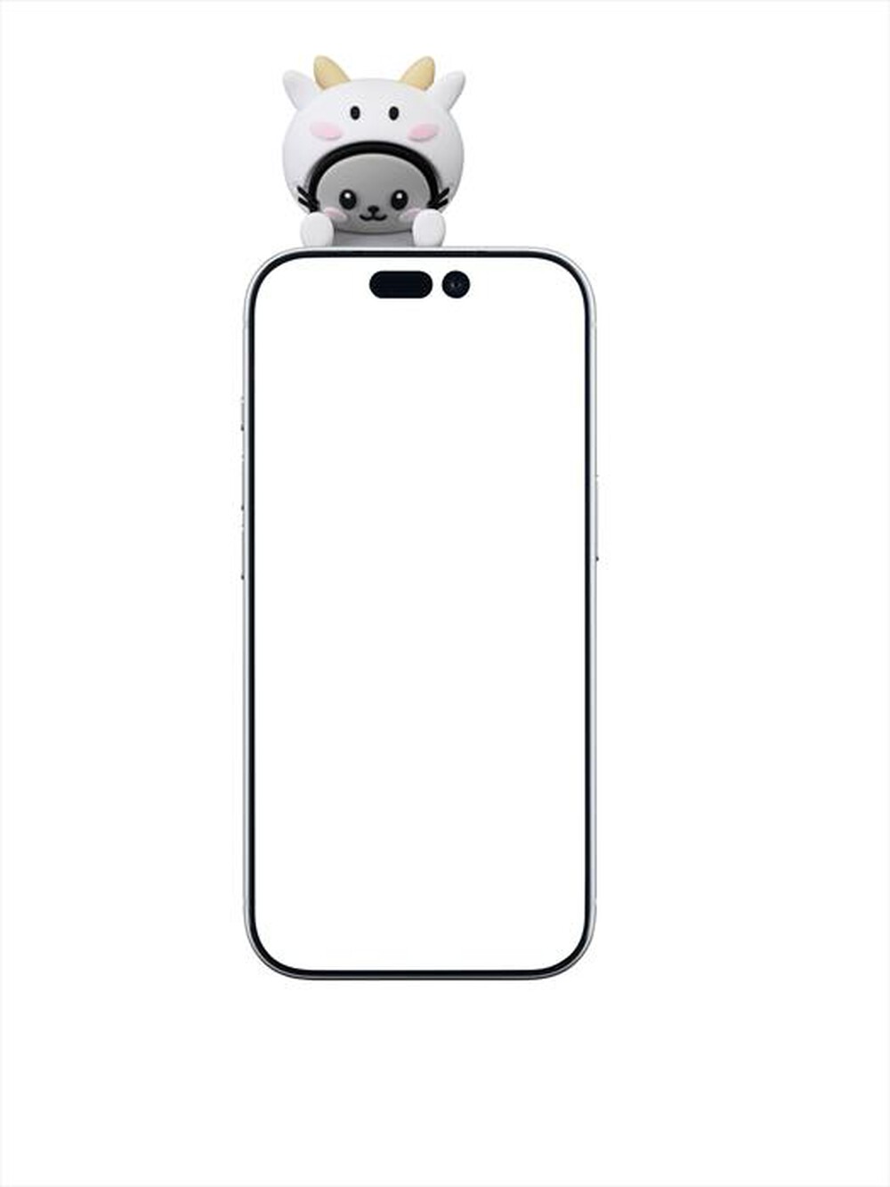 Immagine del prodotto CELLULARLINE - Mini figura adesiva in PVC a forma di mucca-Grigio, Bianco