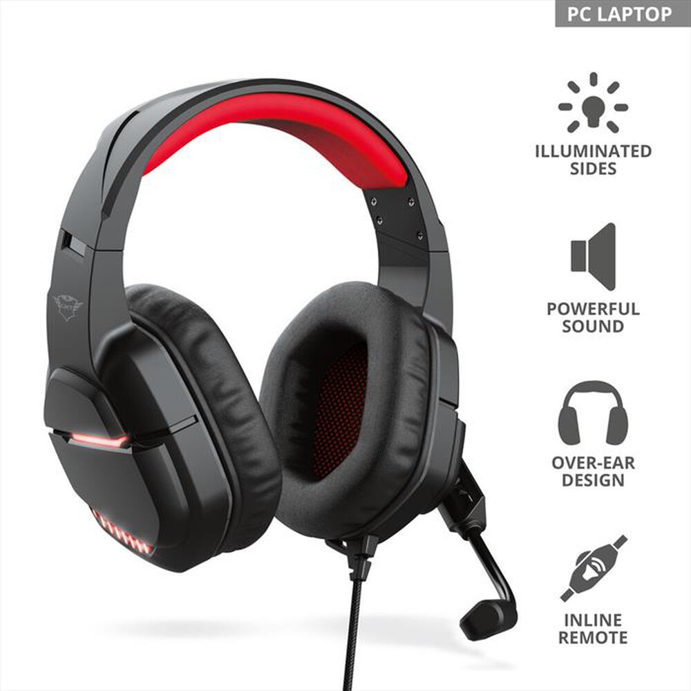 Immagine del prodotto TRUST - GXT448 NIXXO ILLUMINATED HEADSET-Black/Red