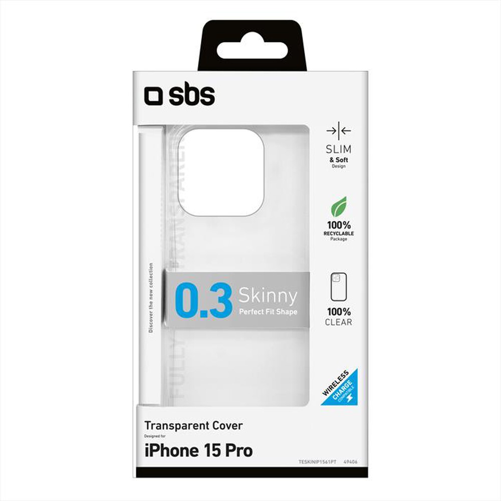 Immagine del prodotto SBS - Cover Skinny TESKINIP1561PT per iPhone 15 Pro-Trasparente