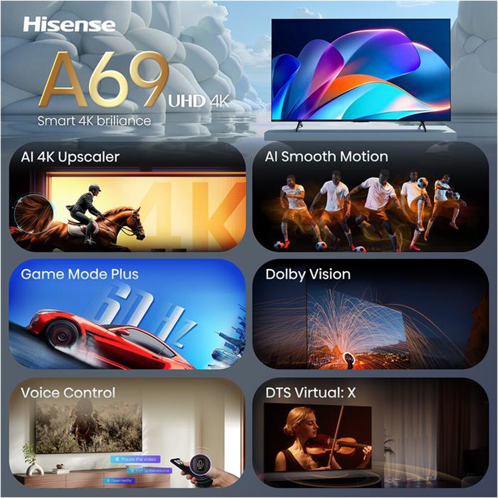 Immagine del prodotto HISENSE - Smart TV LED 4K 50" 50A69S-NERO