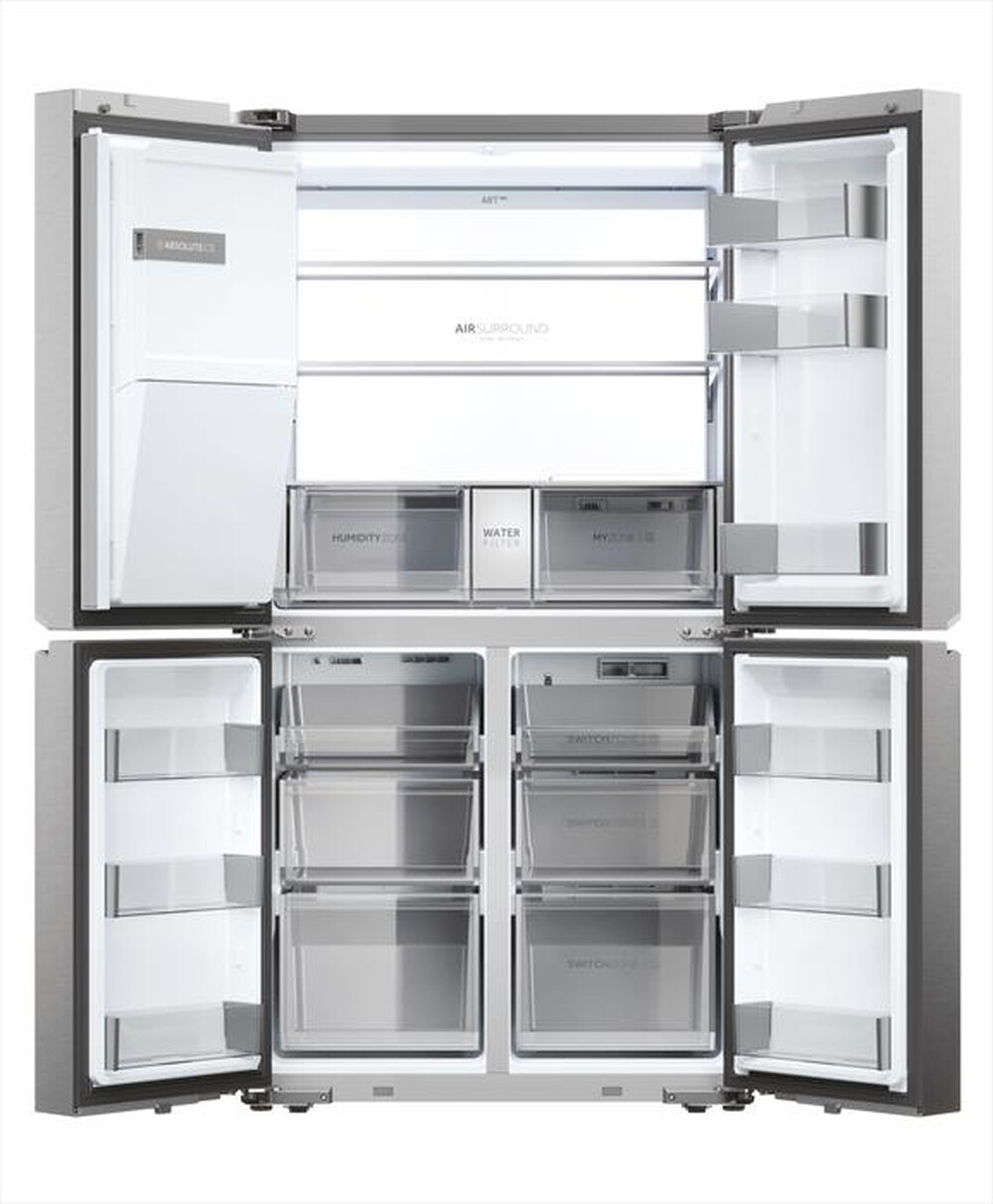 Immagine del prodotto HAIER - Frigorifero side by side HCR7918EIMP ClasseE 601lt-Platino, Acciaio inossidabile