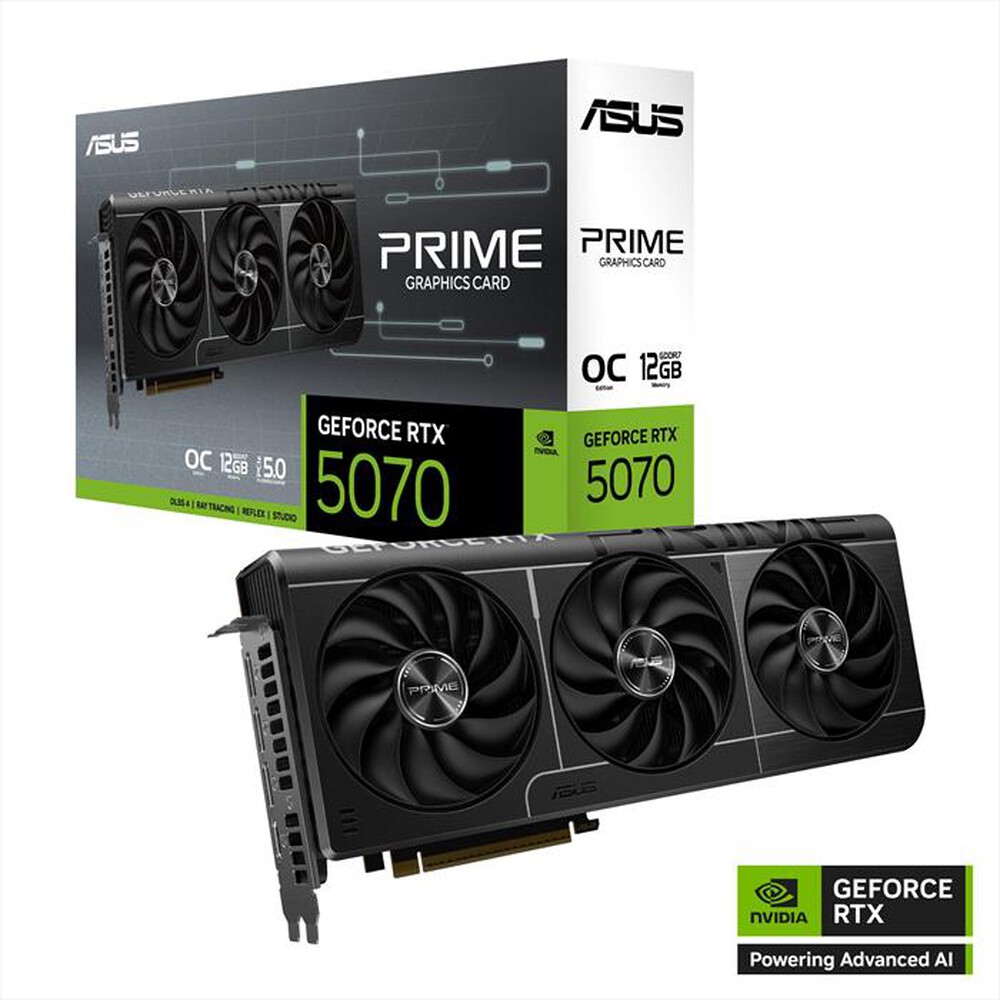 Immagine del prodotto ASUS - PRIME NVIDIA GeForce RTX 5070 OC Ed 12GB GDDR7-nero