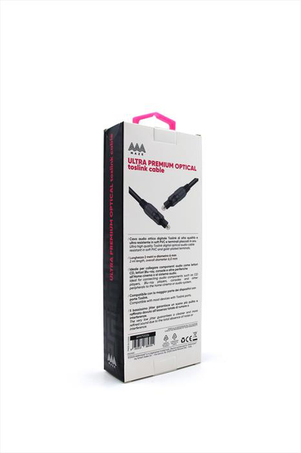 Immagine del prodotto AAAMAZE - CAVO OTTICO ULTRA PREMIUM TOSLINK 2 METRI-Nero