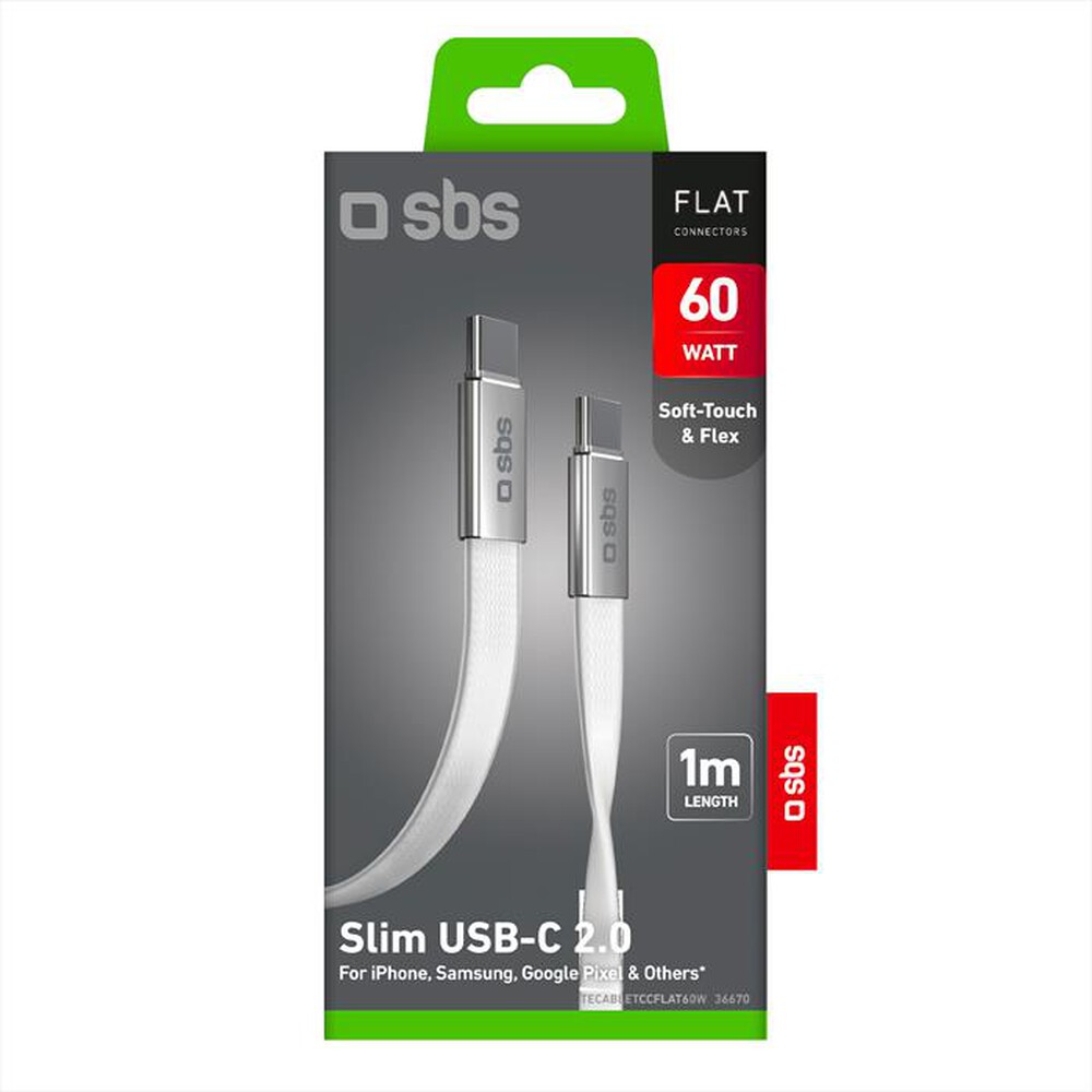 Immagine del prodotto SBS - TECABLETCCFLAT60W-Bianco
