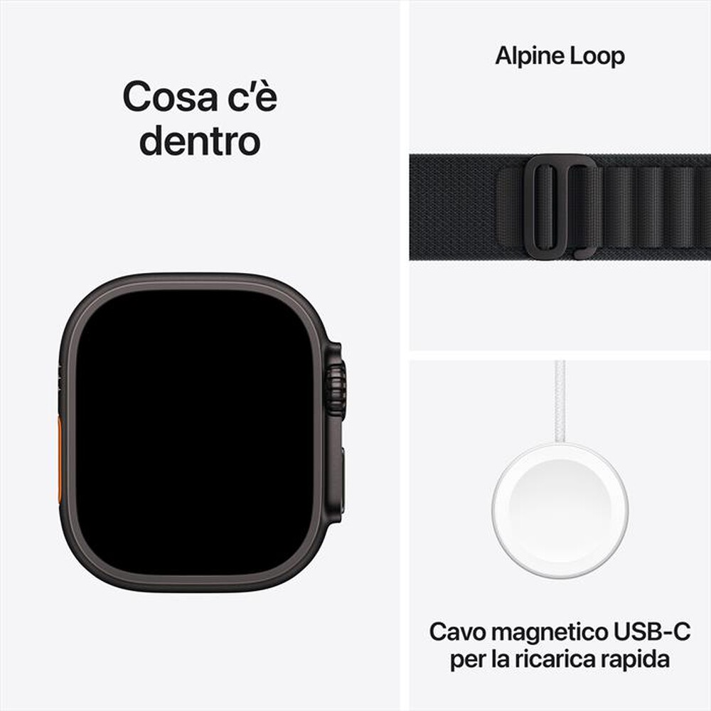 Immagine del prodotto APPLE - Watch Ultra 3 GPS + Cellular 49mm Titanio Nero-Alpine Loop Nero - L