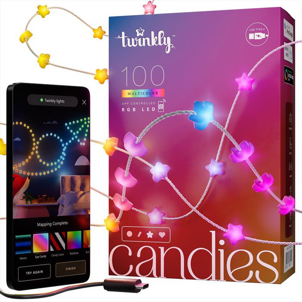 Immagine del prodotto TWINKLY - Stringa luminosa a forma di stella Candies 100LED-trasparente