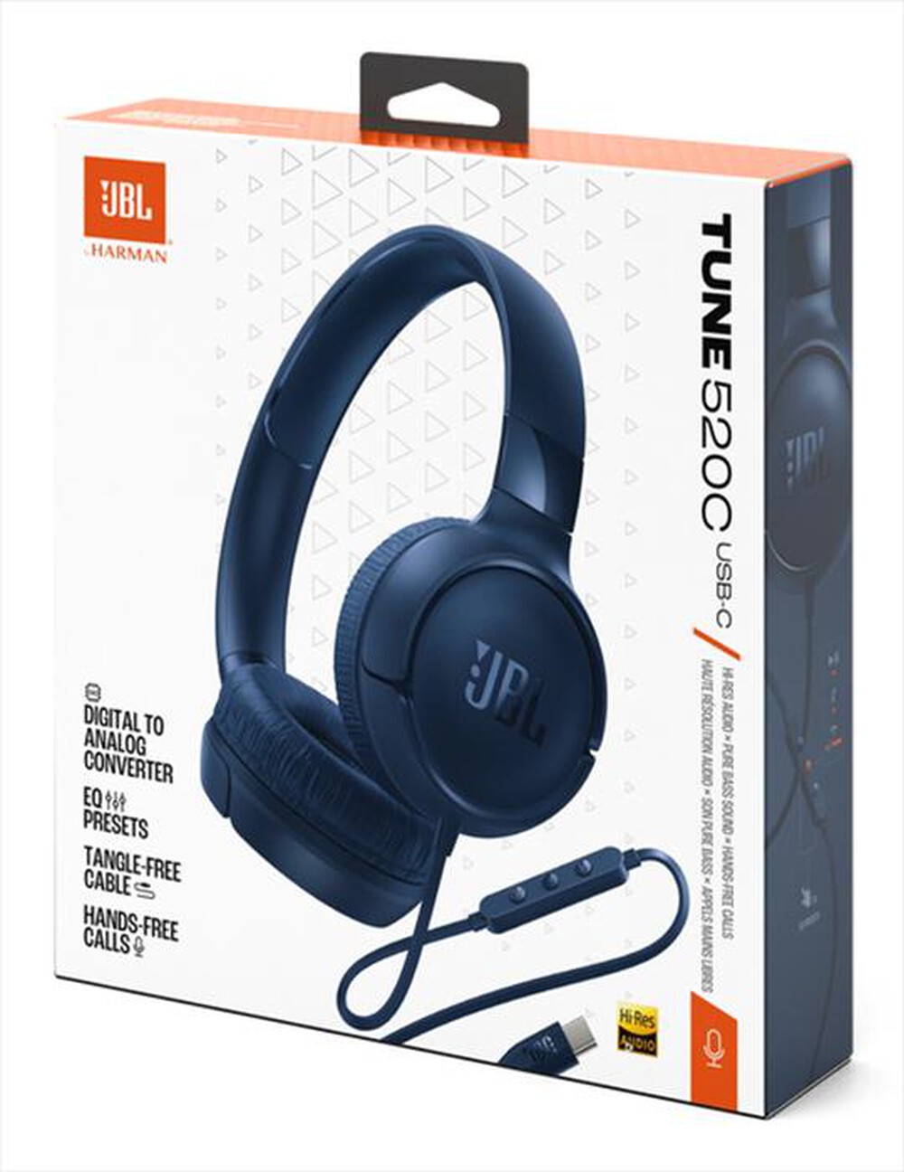 Immagine del prodotto JBL - CUFFIE AD ARCHETTO SUPRA-AURALI CON CAVO TUNE 520C-Blu