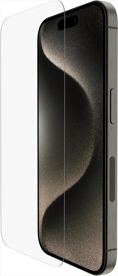 BELKIN - VETRO TEMPEREDGLASS ANTIMICROBICO iPhone 15 Pro-trasparente