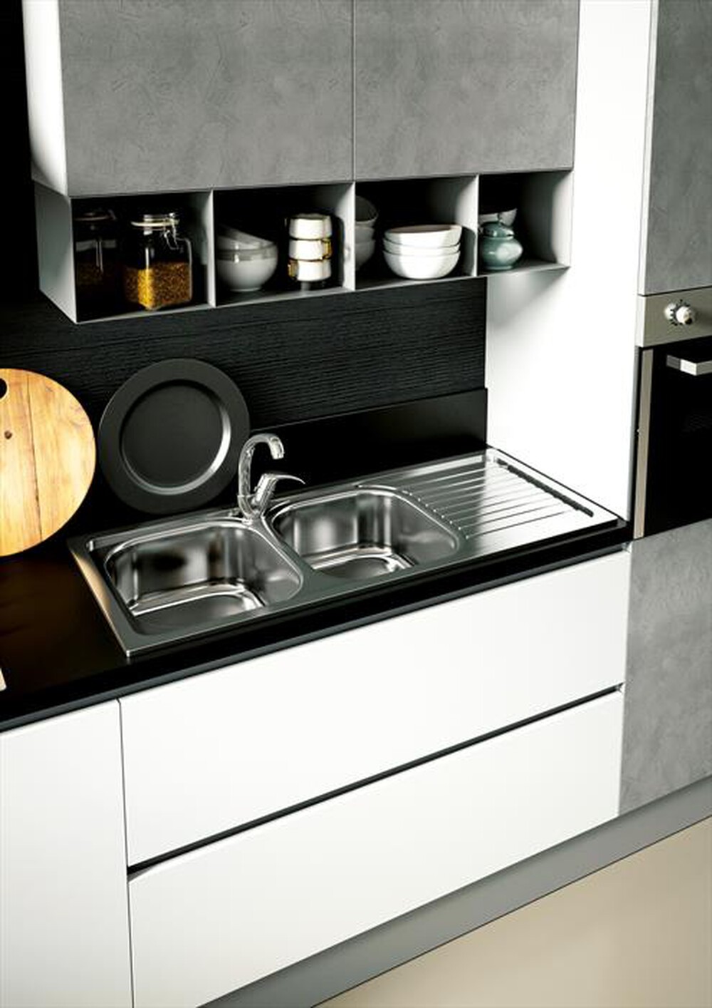 Immagine del prodotto GLEM GAS - Lavello lineare GL216IXD 2 vasche-Inox
