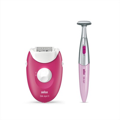 BRAUN - Silk-&eacute;pil 3-420-Rosa/Bianco/Argento