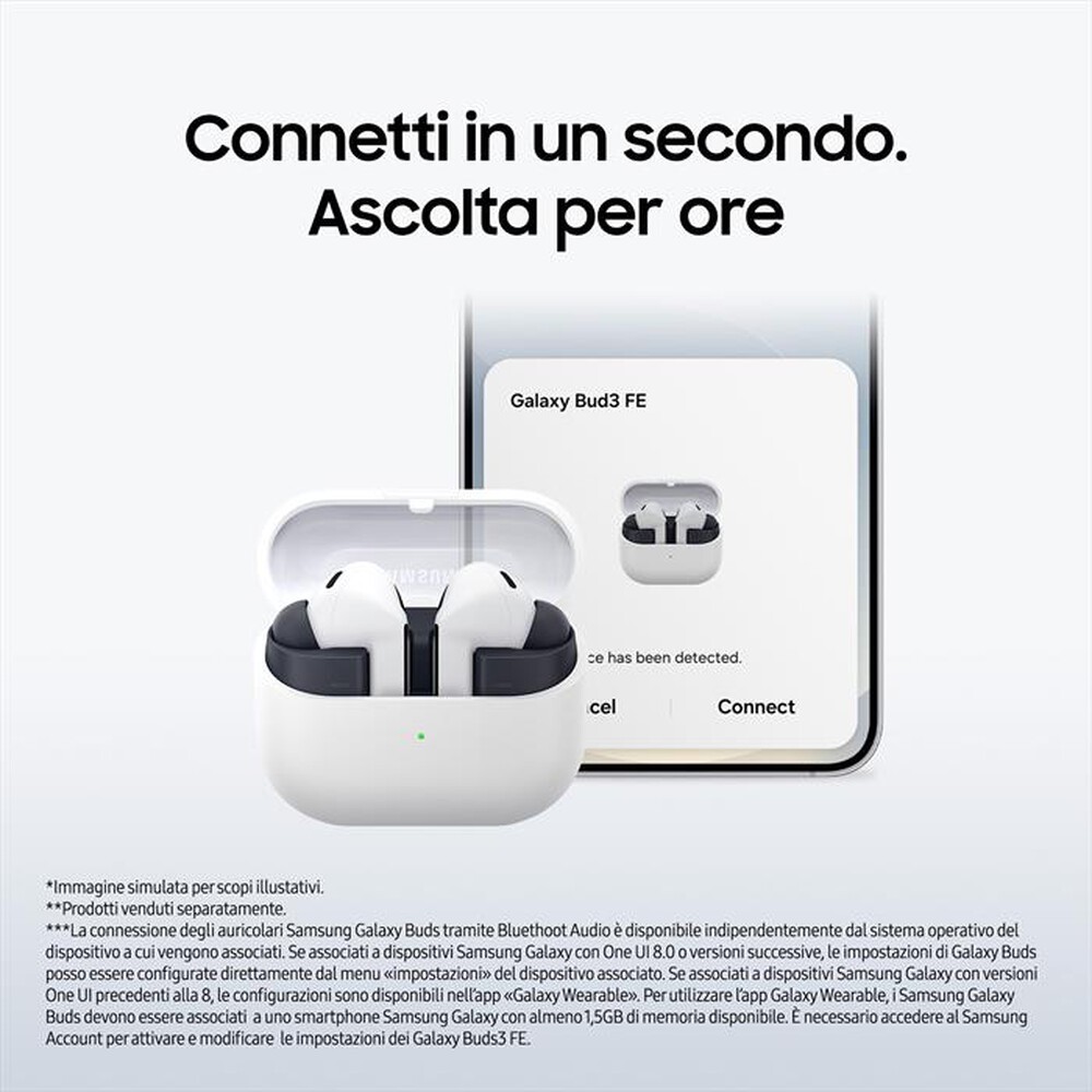 Immagine del prodotto SAMSUNG - Auricolare bluetooth GALAXY BUDS3 FE-GRAY