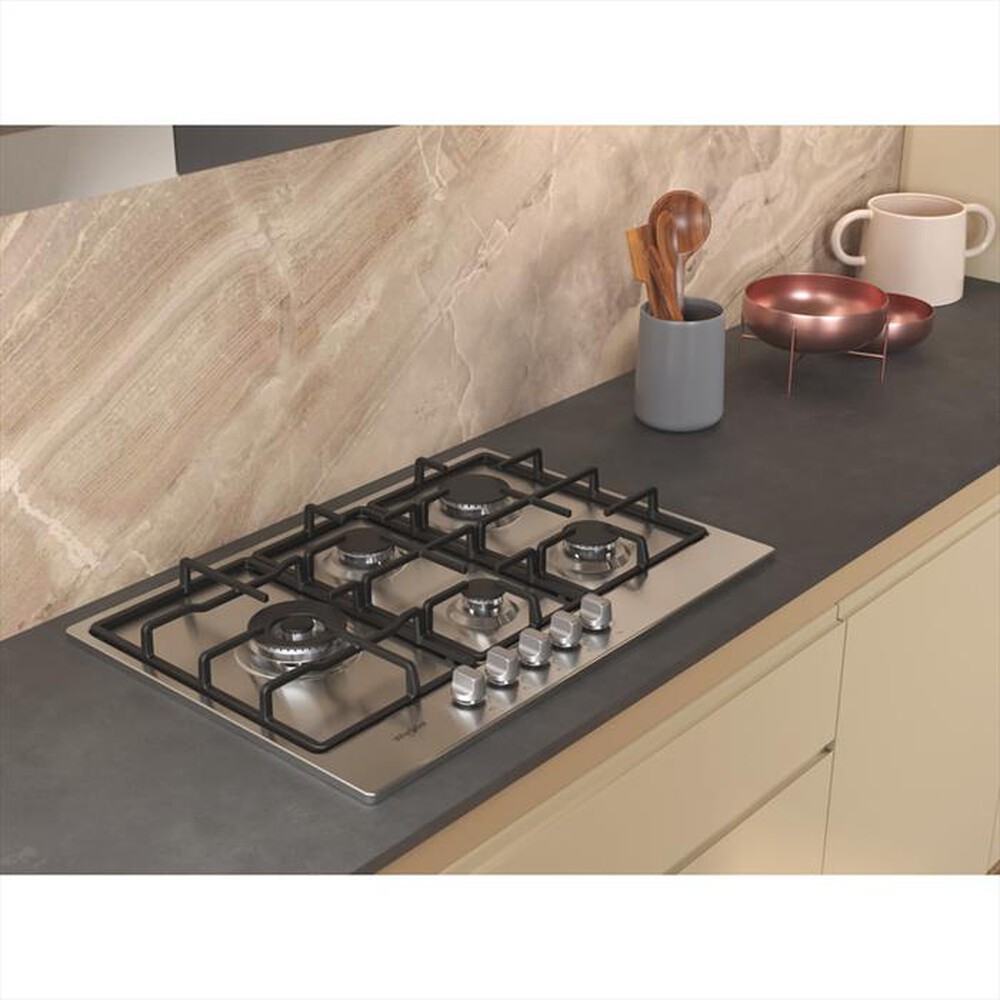 Immagine del prodotto WHIRLPOOL - Piano cottura a gas ELEMENTS TGML 761 IX/R 73 cm-Acciaio inossidabile