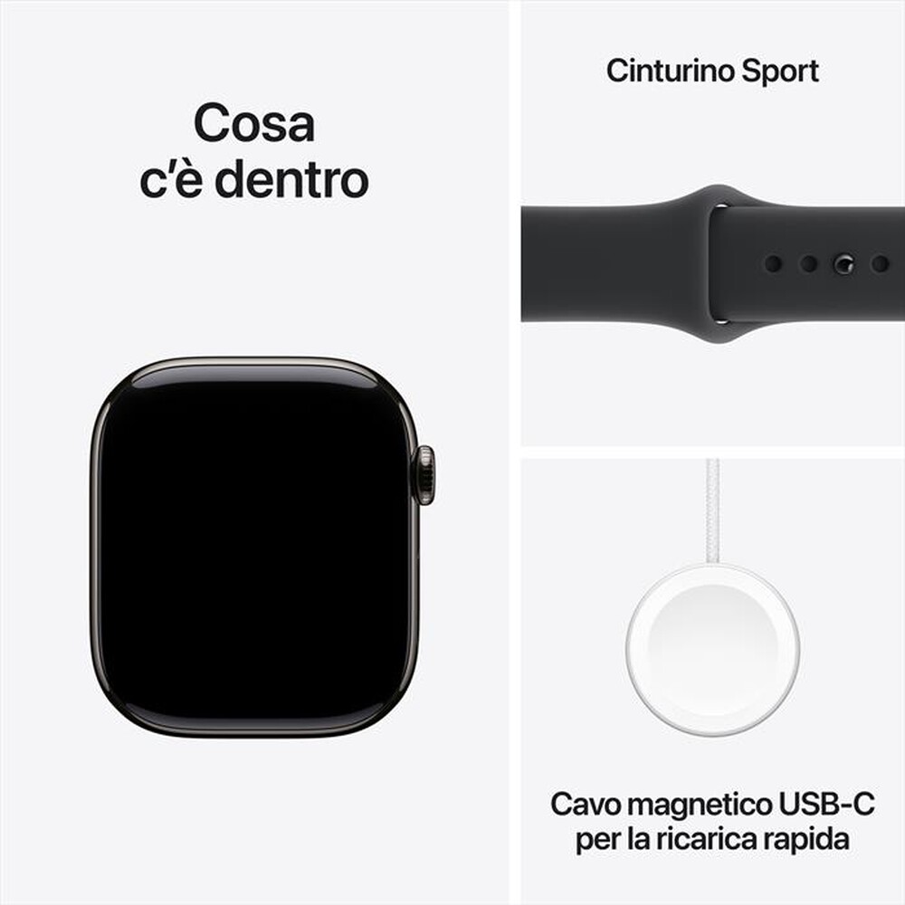 Immagine del prodotto APPLE - Watch Series 11 GPS + Cellular 46mm Titanio-Ardesia - Sport Band Nero S/M